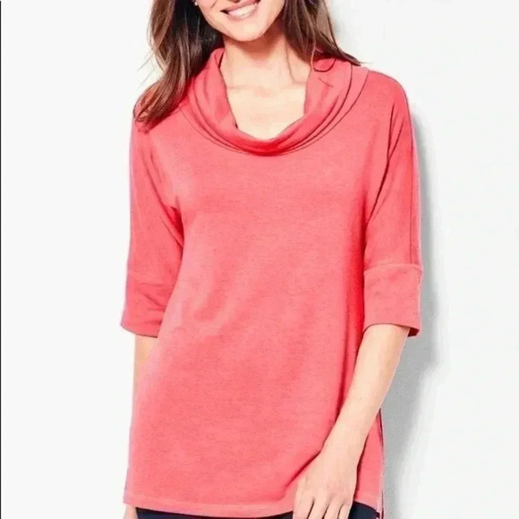 Talbot’s Terry Cowlneck Top, Light Pink/Purple, Size Medium - Picture 2 of 12